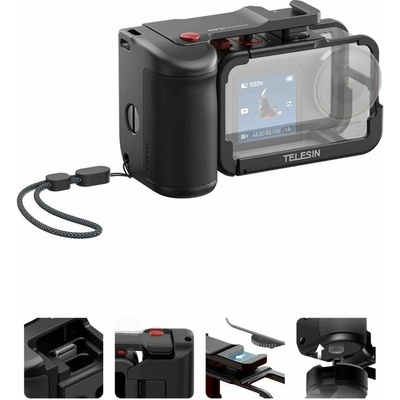 Telesin Rukojeť s montážním rámem + ISO pro DJI Action 5 Pro / 4 / 3 S6-fms-22-tdj