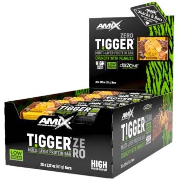 Amix Nutrition Tigger Zero / Low Carb Protein Bar [20 x 60 грама] Фъстъчено масло с карамел