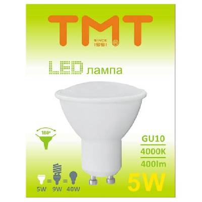 Tmt Крушка LED, GU10, 5W, 230V, 400 lm, 4000k (2050180094)
