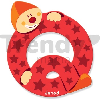 Janod drevené písmenko Q lepiace červené