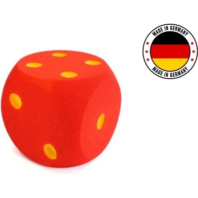 Hanus Pěnová kostka 16x16 žluté tečky Červená