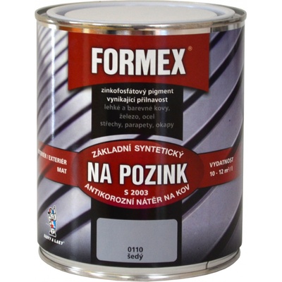 Barvy a laky Hostivař Formex S 2003 základná farba na pozink 600 šedozelená 0,6L