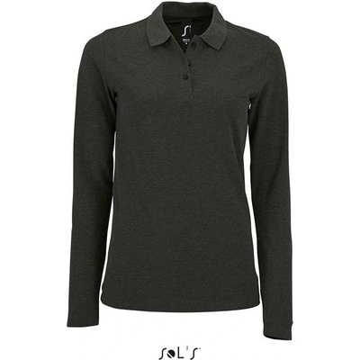 SOL'S Perfect LSL Women Dámske polo s dl. rukávom sivá ch. mel.
