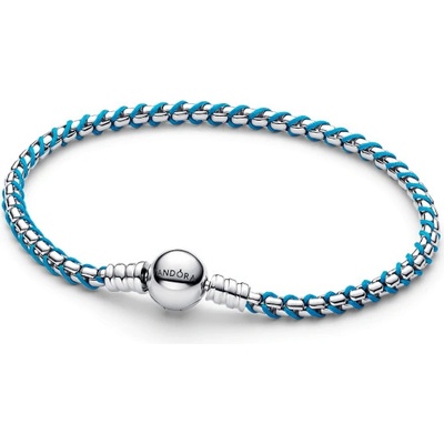 PANDORA Moments náramek s modrou šňůrkou 593816C01