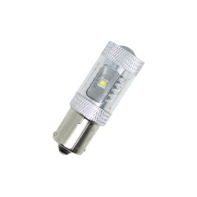 Диодна крушка ba15s с 6 х 5w cree диода и лупа единична светлина бяла