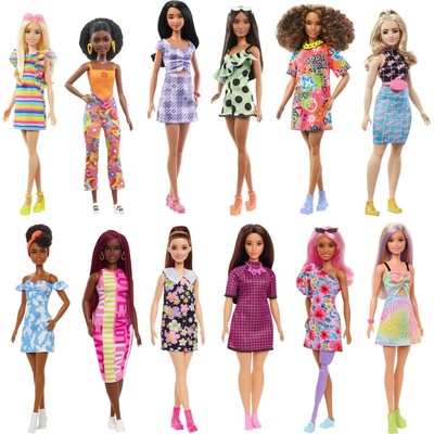 Barbie Modelka černo-modré šaty s ledvinkou