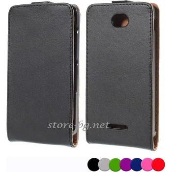 Image 1 of Sony Xperia E4 Флип Кожен Калъф + Протектор