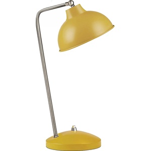 TopMebel Метална настолна лампа Travis TopMebel E14 в жълт цвят 16.5x11x42cm