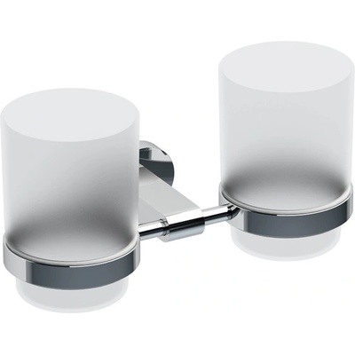 RAVAK Chrome CR 220 dvojdržák se dvěma pohárky sklo X07P189 – Zbozi.Blesk.cz