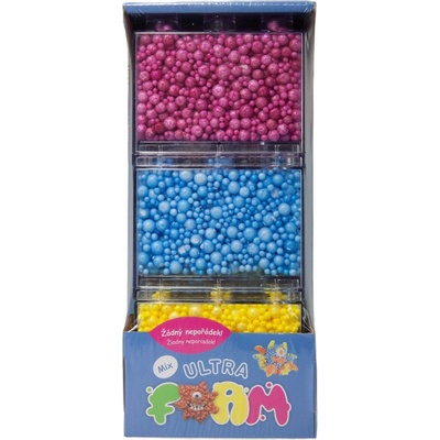 Ultra Foam Mix 3 ks modrá, purpurová, žltá modelovacia hmota