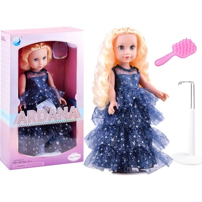 JOKO Bábika 45 cm v plesových šatách + stojan modrá