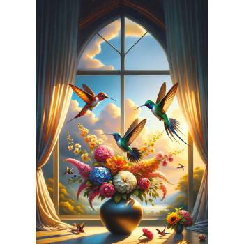 Art Puzzle - Puzzle Symphony of Flowers and Wings - 500 piese
