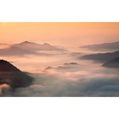 Plagát, Obraz - foggy morning in the mountains, fproject - Przemyslaw, 40 × 26.7 cm