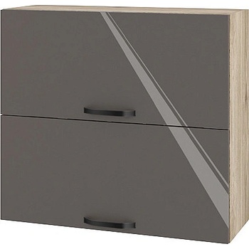 ИРИМ Горен кухненски шкаф Сити АРФ-Антрацит гланц-05-12 80 см