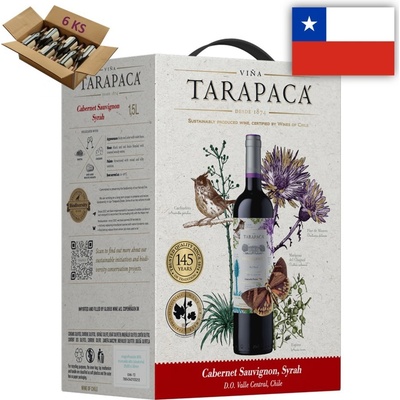Viňa Tarapacá Cabernet Sauvignon/Syrah Biodiversity Edition Bag in Box 6 x 1,5 l (karton)