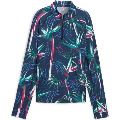 Puma dámská golfová mikina You-V Paradise 1/4 Zip Navy modrá