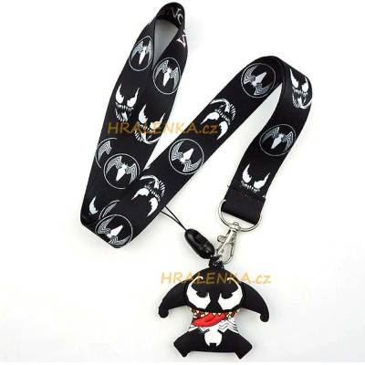 Šňůrka na krk tmavá s přívěskem VENOM