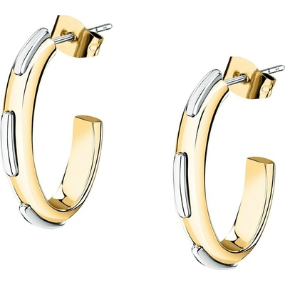 Trussardi Kruhové bicolor náušnice z ocele Concept TJAYY09