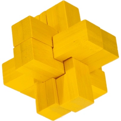 Fridolin Логически 3D пъзел Fridolin Block Cross Yellow