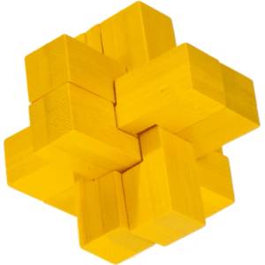 Fridolin Логически 3D пъзел Fridolin Block Cross Yellow