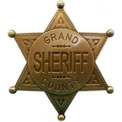 Hvězda šerifská Grand Country 6 cm - zlatá