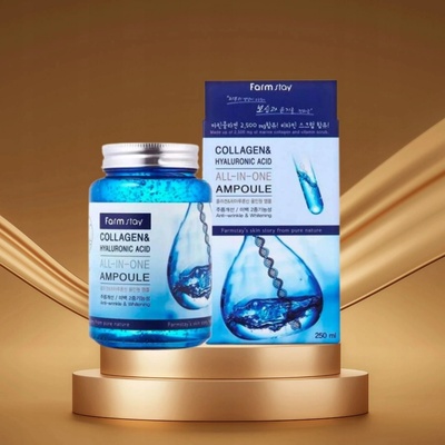 Farmstay Collagen & Hyaluronic Acid All In One Ampoule oživujúce pleťové sérum 250 ml