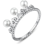 Silenti Jewelry Сребърен пръстен "Перлено Съкровище" - 6 - 52мм (16.6мм диам. )