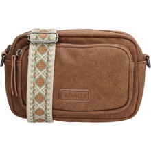 Beagles dámska crossbody kabelka Malaga s dekoratívnym popruhom hnedá