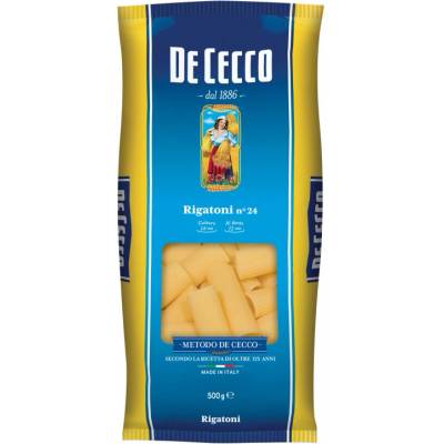 De Cecco Suché bezvaječné semolinové těstoviny Rigatoni secchi No.24 1 kg