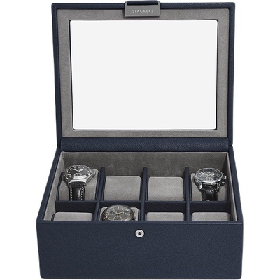 Stackers Кутия за ръчни часовници Stackers Pebble осемкамерен морскосиня (76066)