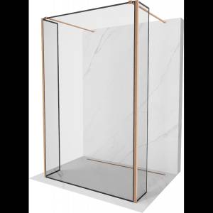 Mexen Kioto свободностояща душ стена 120 x 30 x 30 см, черна рамка, четкана мед - 800-120-030-222-65-70-030 (800-120-030-222-65-70-030)