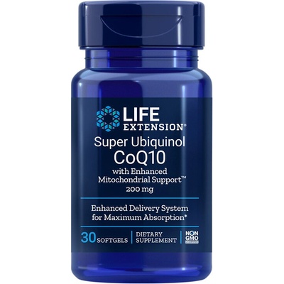 Life Extension Коензим Q10 (убиквинол) 200 mg 30 софтгел капсули | Life Extension (01431 LE)
