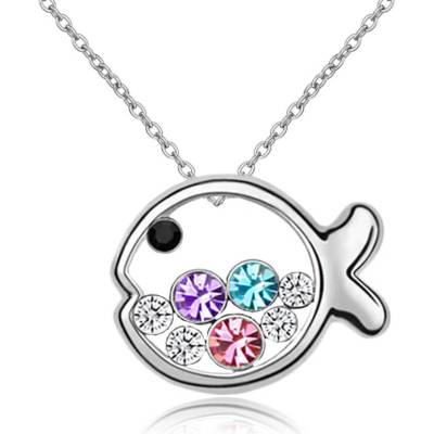 Elanis Jewel Dámský náhrdelník kouzelná rybka s barevnými krystaly Swarovski® EJ00042