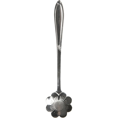 Clayre & Eef Strieborná kovová dezertné lyžička v tvare kvetinky Floffy 3 * 12 cm