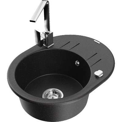 Mexen Kevin гранитна кухненска мивка с 1 гнездо с отцедник и кухненски (6517-73-670300-00)