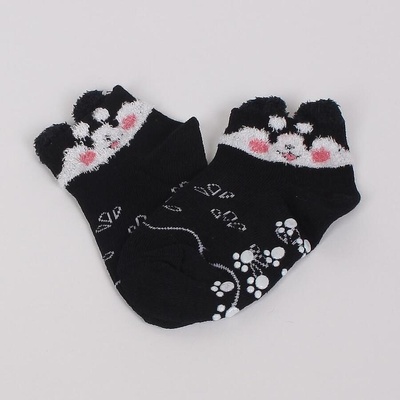 Бебешки чорапи в черно с коте