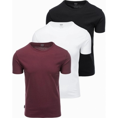 Ombre Clothing Мъжка тениска без щампа - микс 3 бр Z29 Ombre Clothing Ombre Clothing | Cherven | МЪЖЕ | L