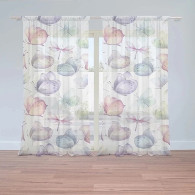Sablio Záclony Zlet motýľov: 2ks 150x250cm