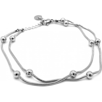 Steel Jewelrynáramek Dvojitý KULIČKY Chirurgická ocel NR240194