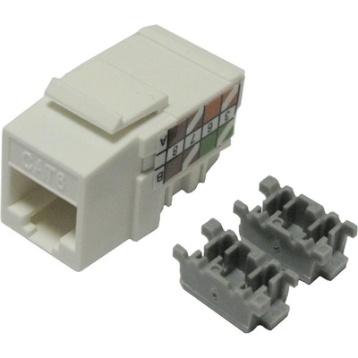 XtendLan Keystone jack RJ45, narážecí, CAT 6, UTP, bílý, 90 st., narážení shora KESW6NNIZX