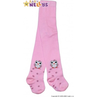 Baby Nellys punčocháče Sovička růžové