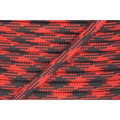Paracord 550 černá x ohnivá Jednotka: 50m