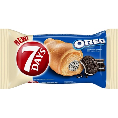 7 Days Croissant Oreo s vanilkovou náplňou a kúskami sušienok