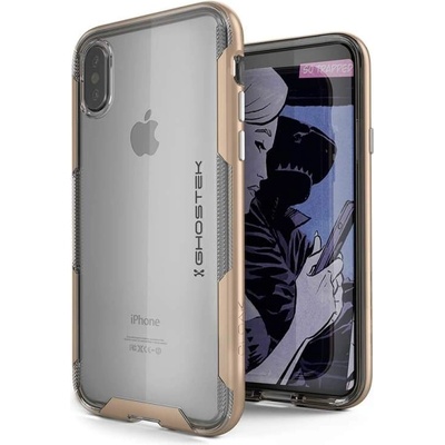 Ghostek Cloak 3 Case - хибриден удароустойчив кейс за iPhone XS, iPhone X (прозрачен-златист)