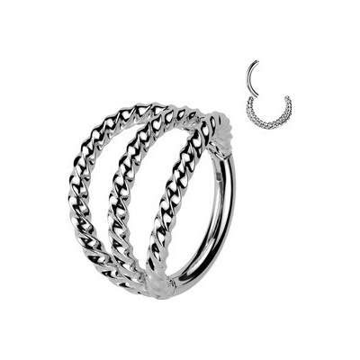 Šperky4U Trjitý segment kruh kroucený helix cartilage tragus piercing NS0066ST-1208