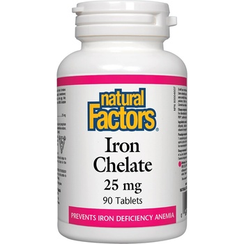 Natural Factors Iron Chelate, 25 mg, 90 таблетки, Natural Factors