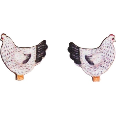 BeWooden dřevěné náušnice Slepička