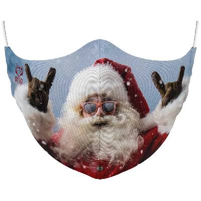 Funny Santa Claus protective mask - Multicolor (Light Blue / Red / White)