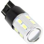  Диодна крушка тип t20 canbus с 16 smd диода и лупа 5630 двойна светлина червена