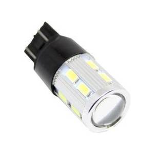  Диодна крушка тип t20 canbus с 16 smd диода и лупа 5630 двойна светлина червена